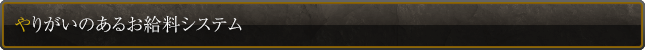 やりがいのあるお給料システム